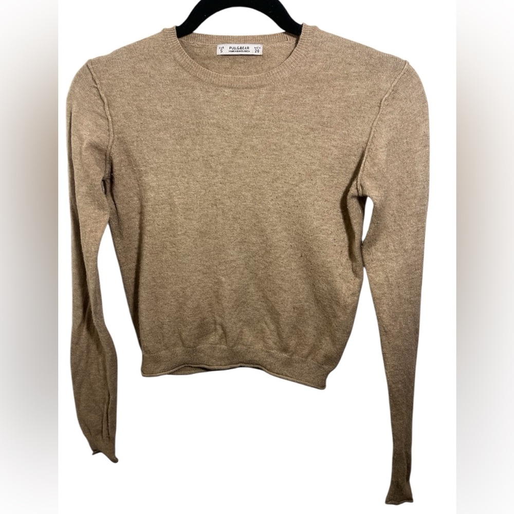 Pull&Bear Tan Crewneck Sweater